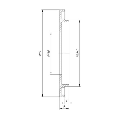 41.6mm bore to M65x1 male thread adapter for shutters, wide