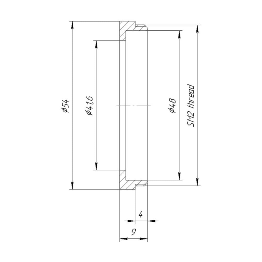 41.6mm to SM2 male thread adapter for shutters