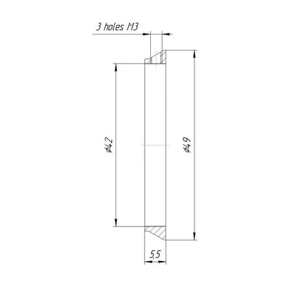 42mm clamp to 49mm dovetail mount adapter
