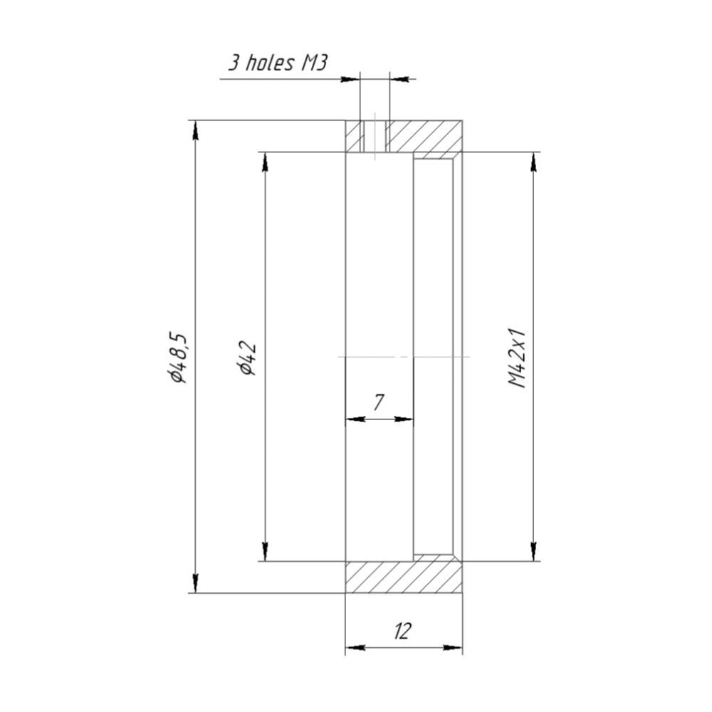 42mm clamp to M42x1 female thread adapter