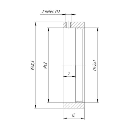 42mm clamp to M42x1 female thread adapter