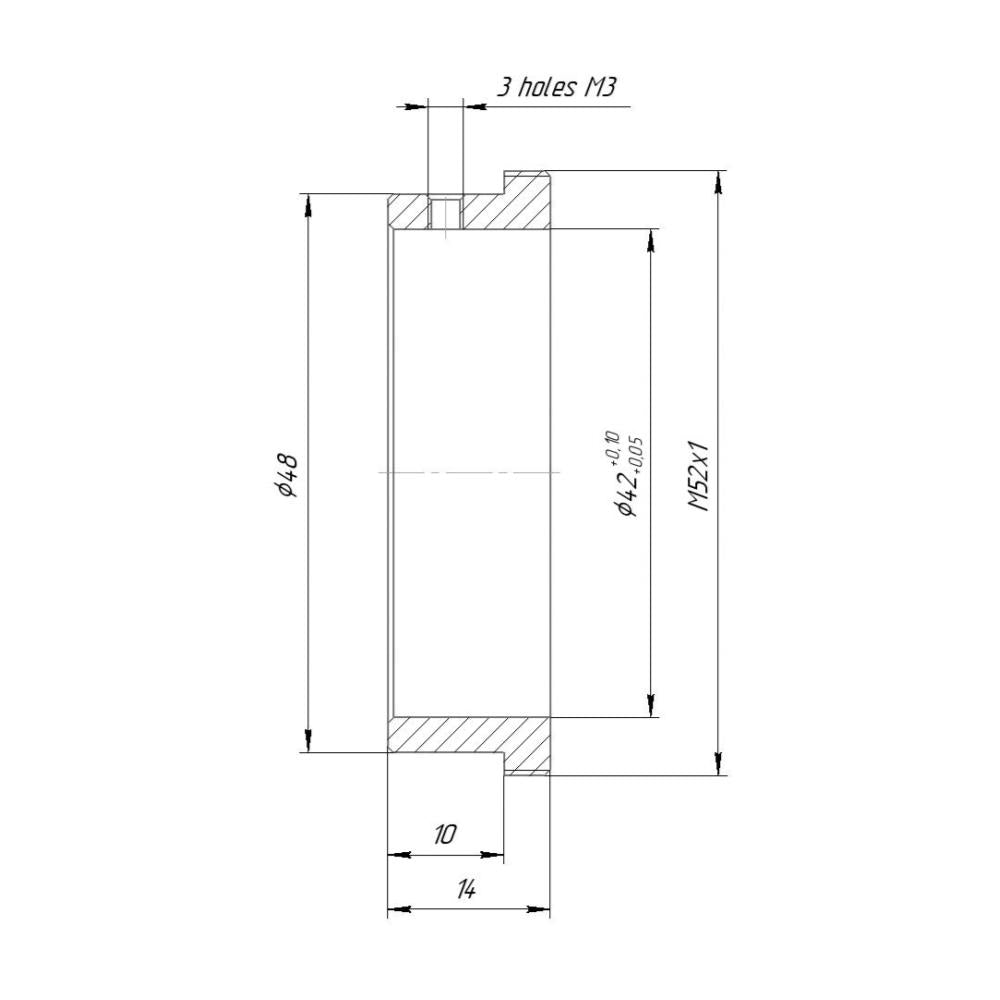 42mm clamp to M52x1 male thread adapter for helicoids