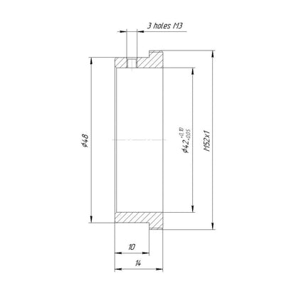 42mm clamp to M52x1 male thread adapter for helicoids