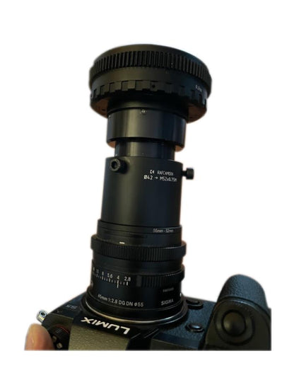 42mm clamp to M52x0.75 male thread for Iscorama S8 2x lens