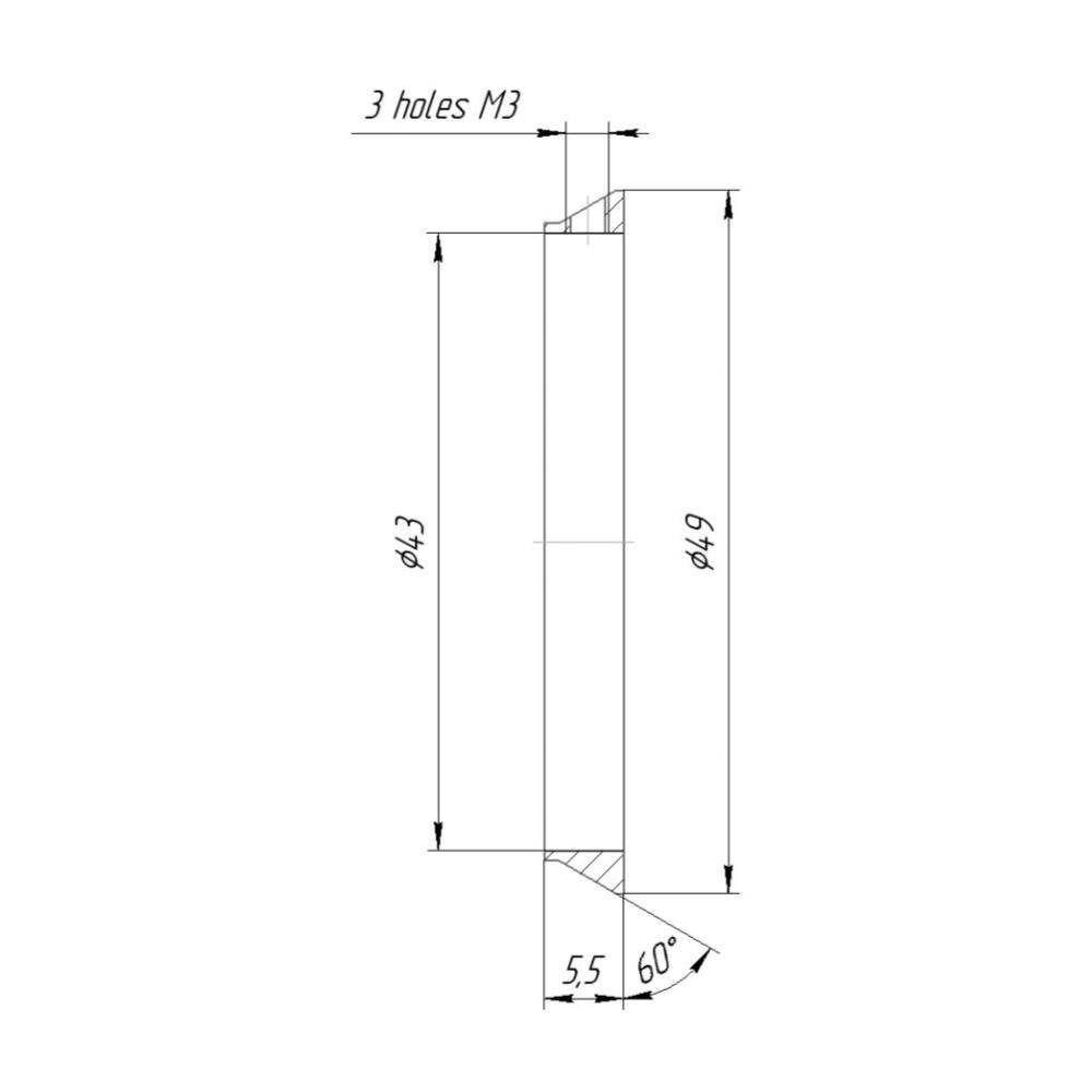 43mm clamp to 49mm dovetail mount adapter
