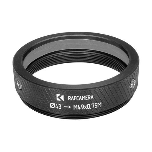 43mm clamp to M49x0.75 male thread adapter (for Kowa 16-D lenses)