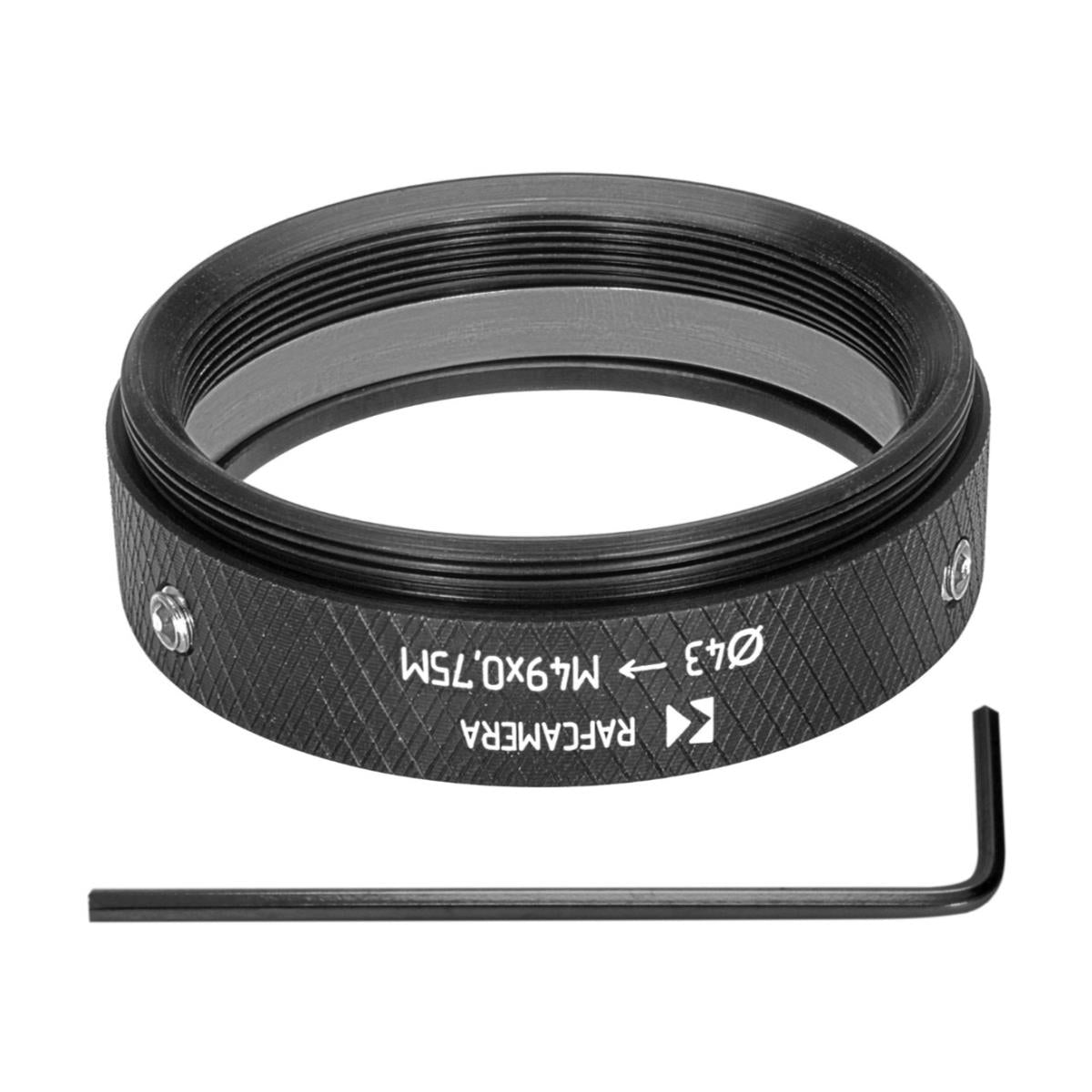 43mm clamp to M49x0.75 male thread adapter (for Kowa 16-D lenses)