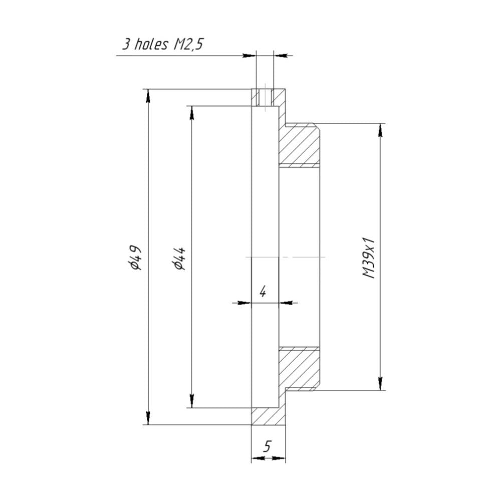 44mm clamp to M39x1 male thread adapter for M-Componon 4/28mm lens