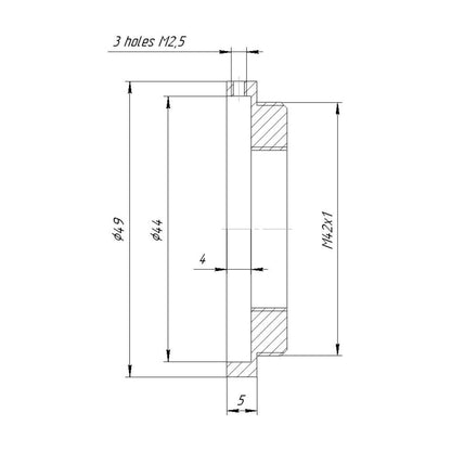 44mm clamp to M42x1 male thread adapter for M-Componon 4/28mm lens