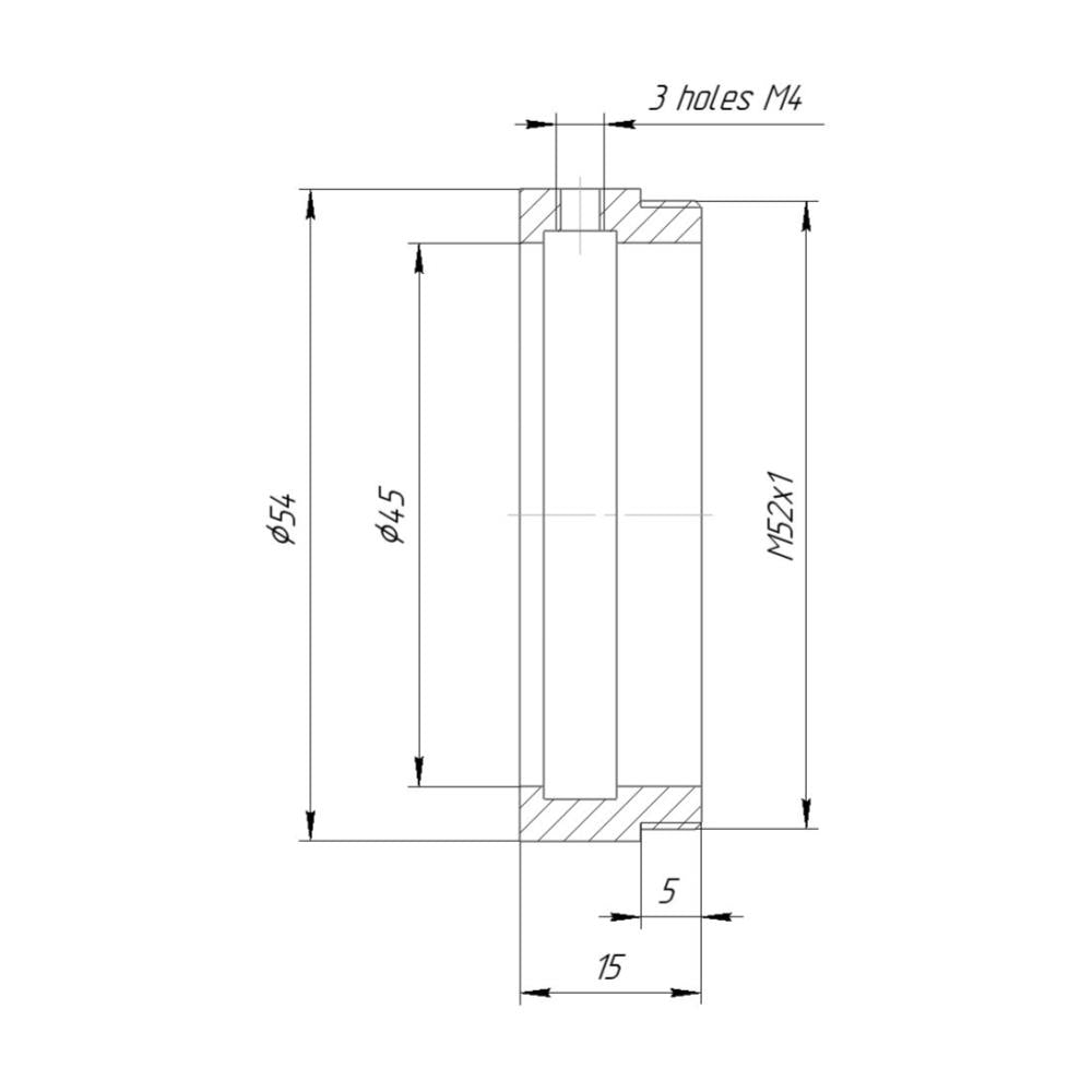 45mm clamp to M52x1 male thread adapter for focusing helicoids