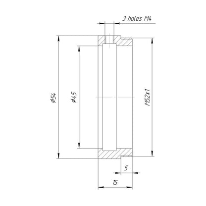 45mm clamp to M52x1 male thread adapter for focusing helicoids