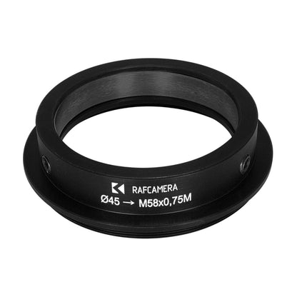 45mm clamp to M58x0.75 male thread adapter