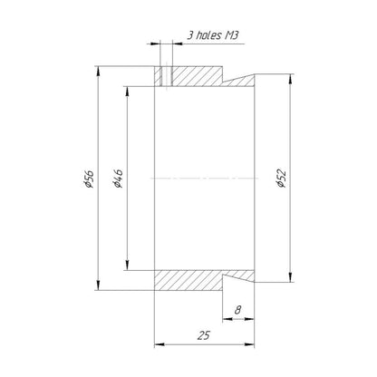 46mm to 52mm dovetail microscope adapter