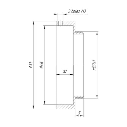 46mm clamp to M39x1 male thread adapter for inspec.x lenses