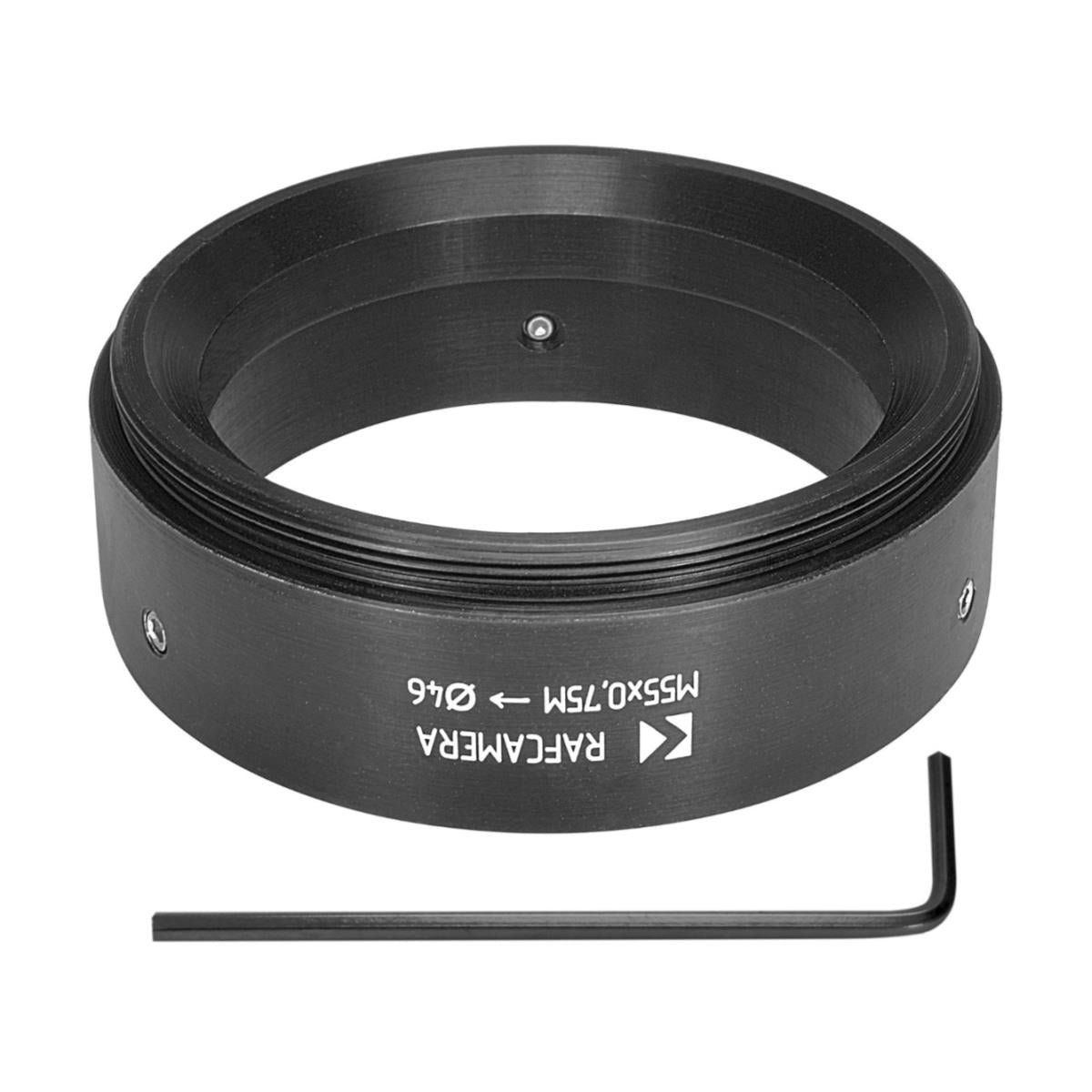 46mm clamp to M55x0.75 male thread adapter