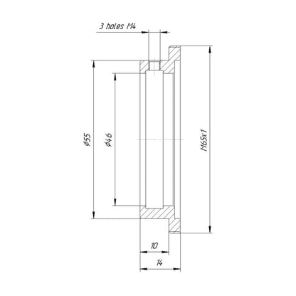 46mm clamp to M65x1 male thread adapter for helicoids