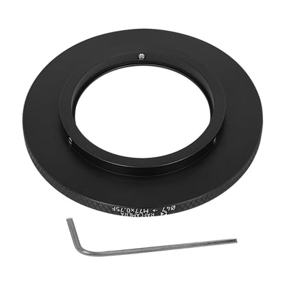 47mm clamp to M77x0.75 female thread adapter
