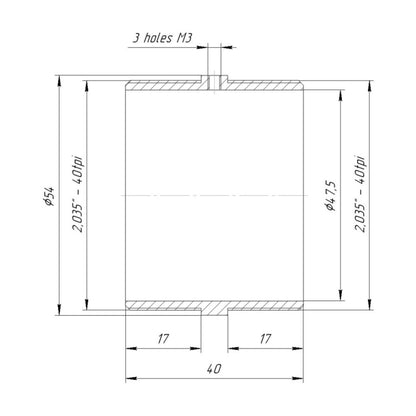 47.5mm clamp to SM2 male thread adapter for Plustek 120 Lens