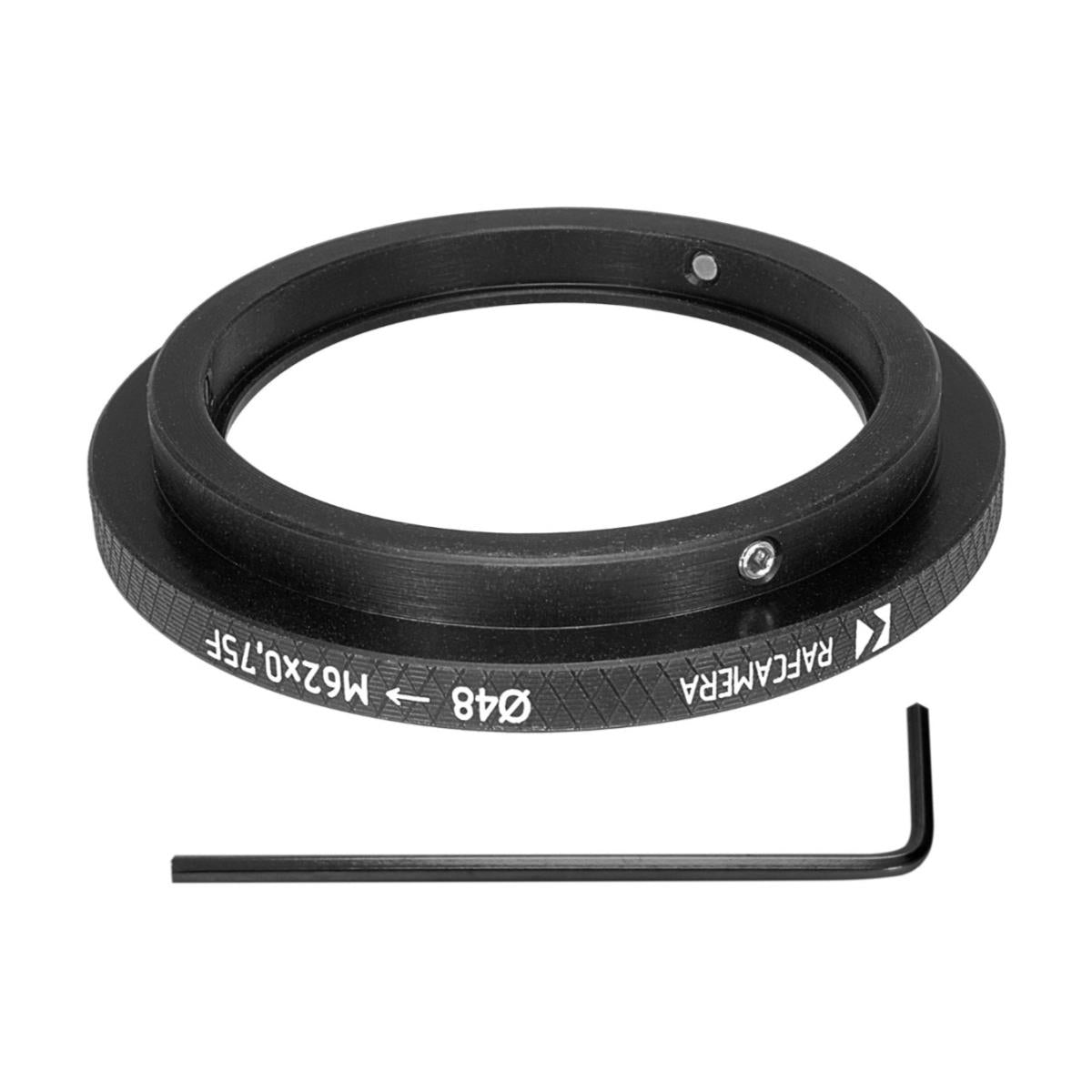 48mm clamp to M62x0.75 female thread adapter