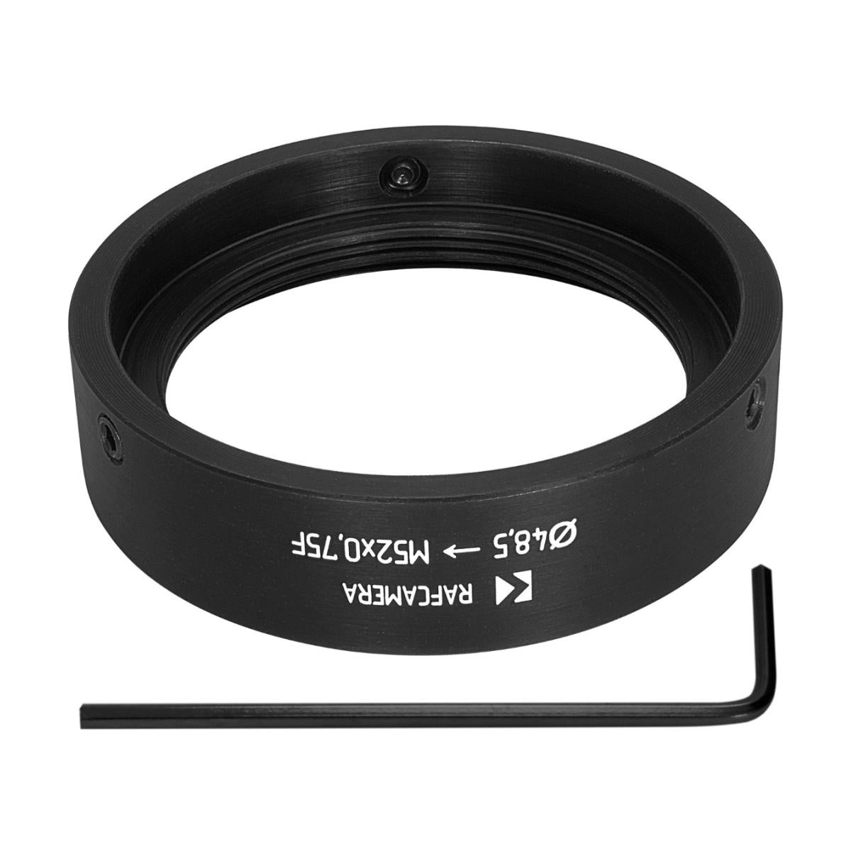 48.5mm clamp to M52x0.75 female thread adapter