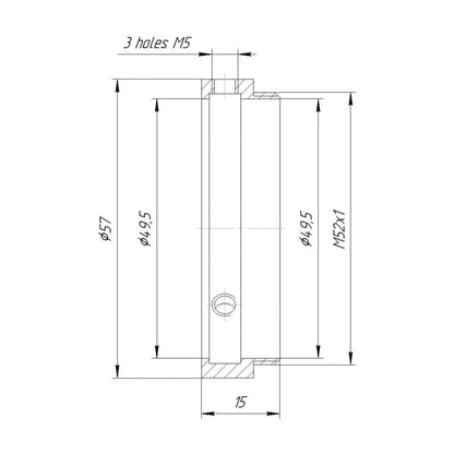 49.5mm clamp to M52x1 male thread adapter