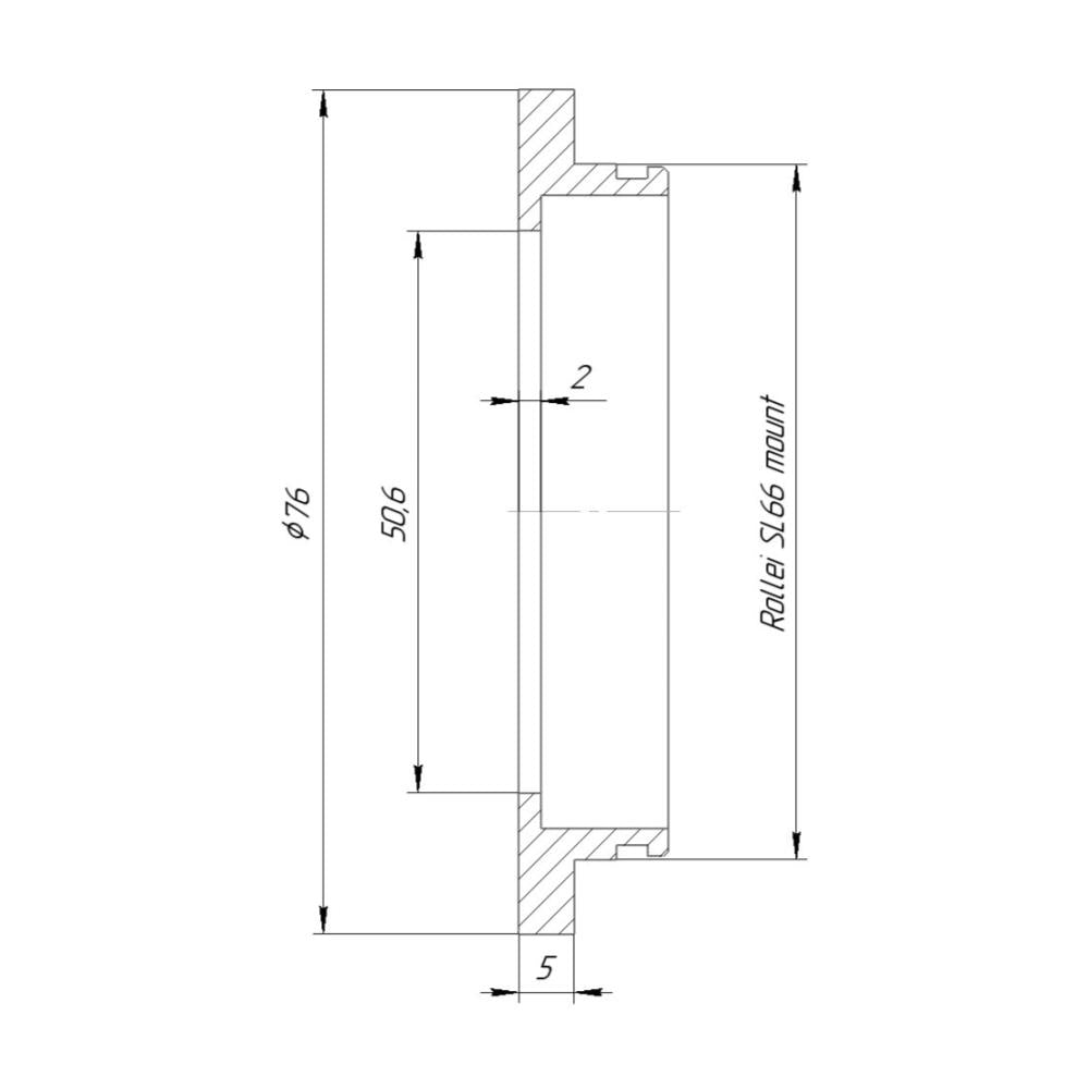 50.6mm to Rolleiflex SL66 mount adapter for Ilex #3 shutters