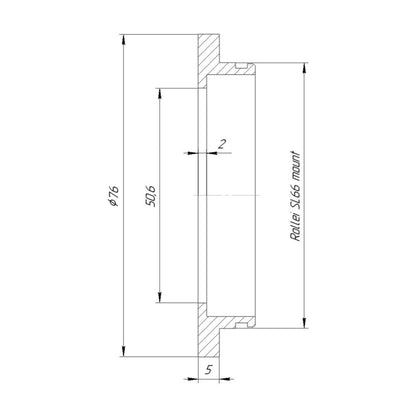 50.6mm to Rolleiflex SL66 mount adapter for Ilex #3 shutters