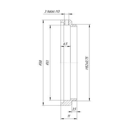 51mm clamp to M52x0.75 male thread adapter for Minolta CE Rokkor