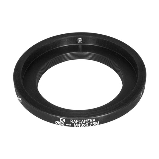 52mm clamp to M43x0.75 male thread adapter