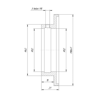 52mm clamp to M86x1 male thread adapter for Kowa Anamorphic 16-H lens