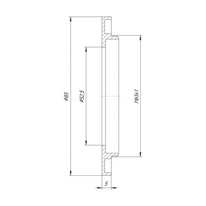 52.5mm bore to M65x1 male thread adapter for Compur #2 shutters, wide