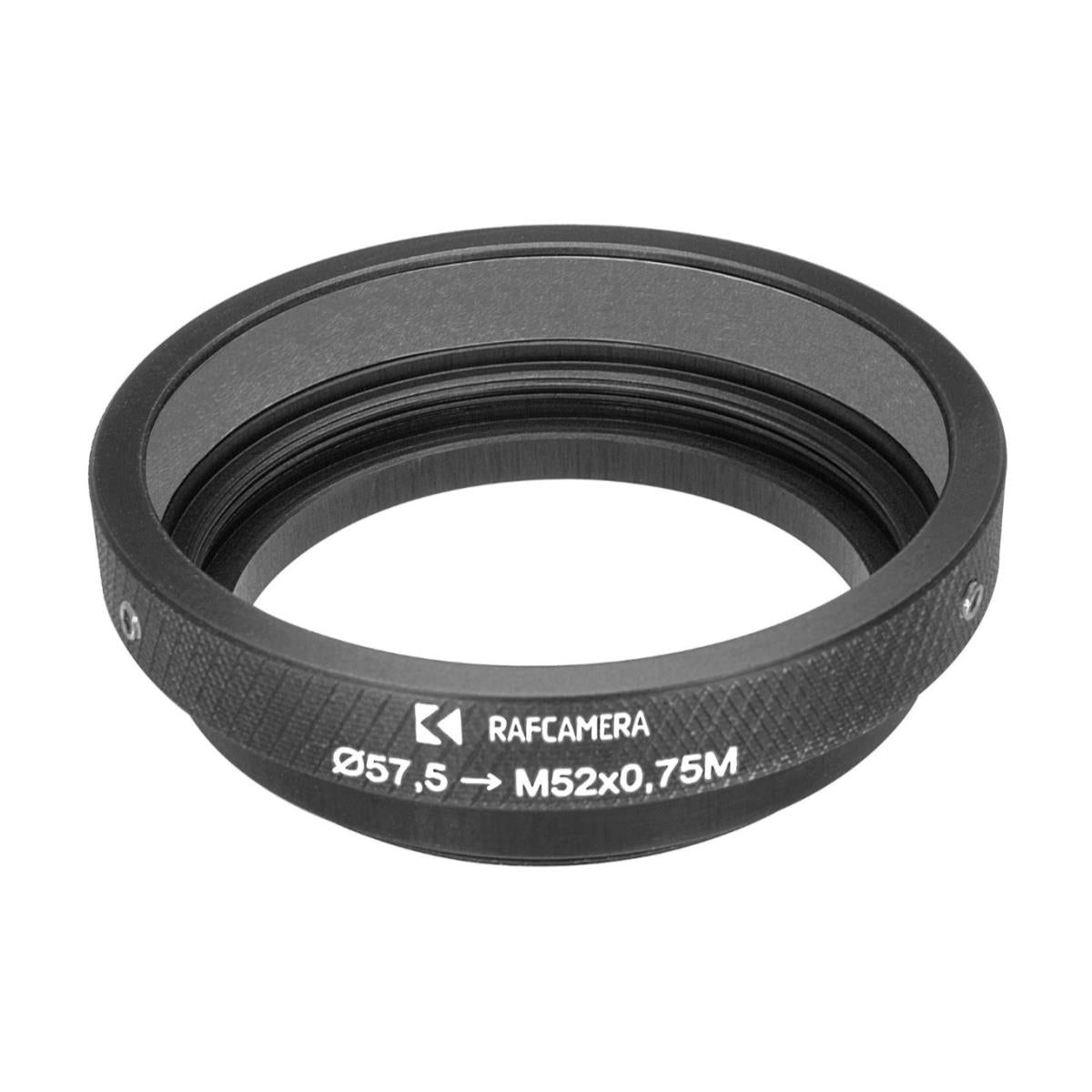 57.5mm clamp to M52x0.75 male thread adapter for Kowa 2x Anamorphic