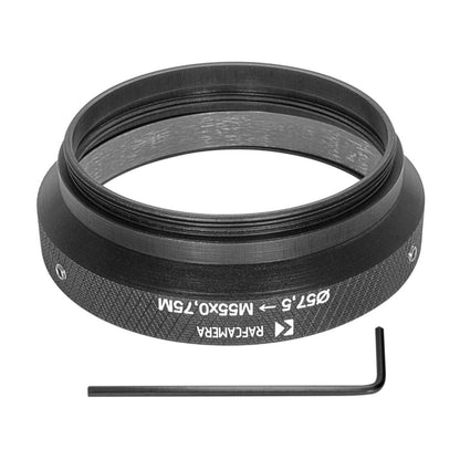 57.5mm clamp to M55x0.75 male thread adapter for Kowa 2x Anamorphic