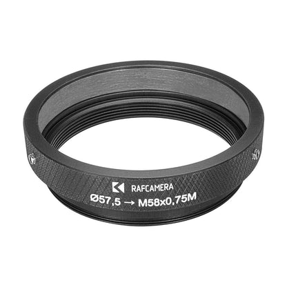 57.5mm clamp to M58x0.75 male thread adapter for Kowa 2x Anamorphic
