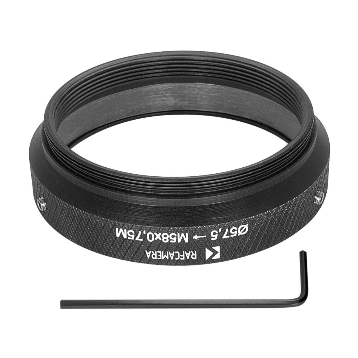 57.5mm clamp to M58x0.75 male thread adapter for Kowa 2x Anamorphic