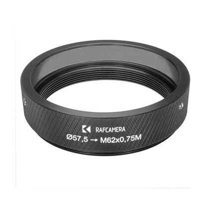 57.5mm clamp to M62x0.75 male thread adapter for Kowa 2x Anamorphic