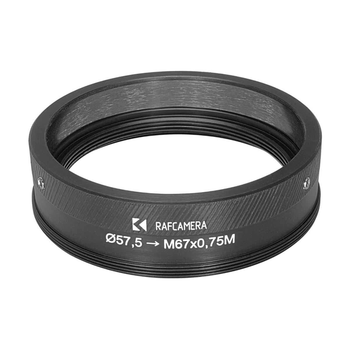 57.5mm clamp to M67x0.75 male thread adapter for Kowa 2x Anamorphic
