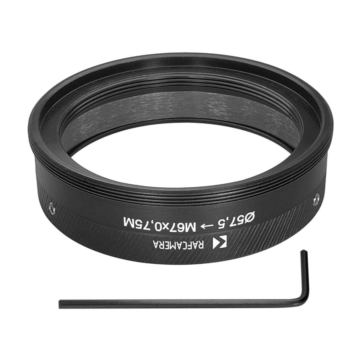 57.5mm clamp to M67x0.75 male thread adapter for Kowa 2x Anamorphic