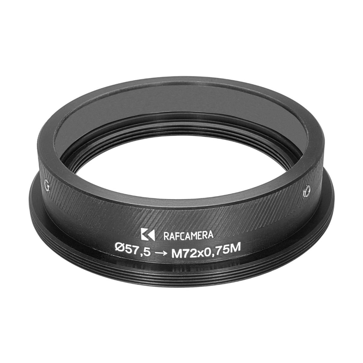 57.5mm clamp to M72x0.75 male thread adapter for Kowa 2x Anamorphic