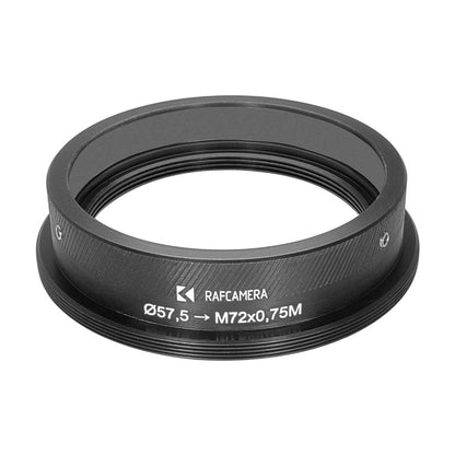 57.5mm clamp to M72x0.75 male thread adapter for Kowa 2x Anamorphic