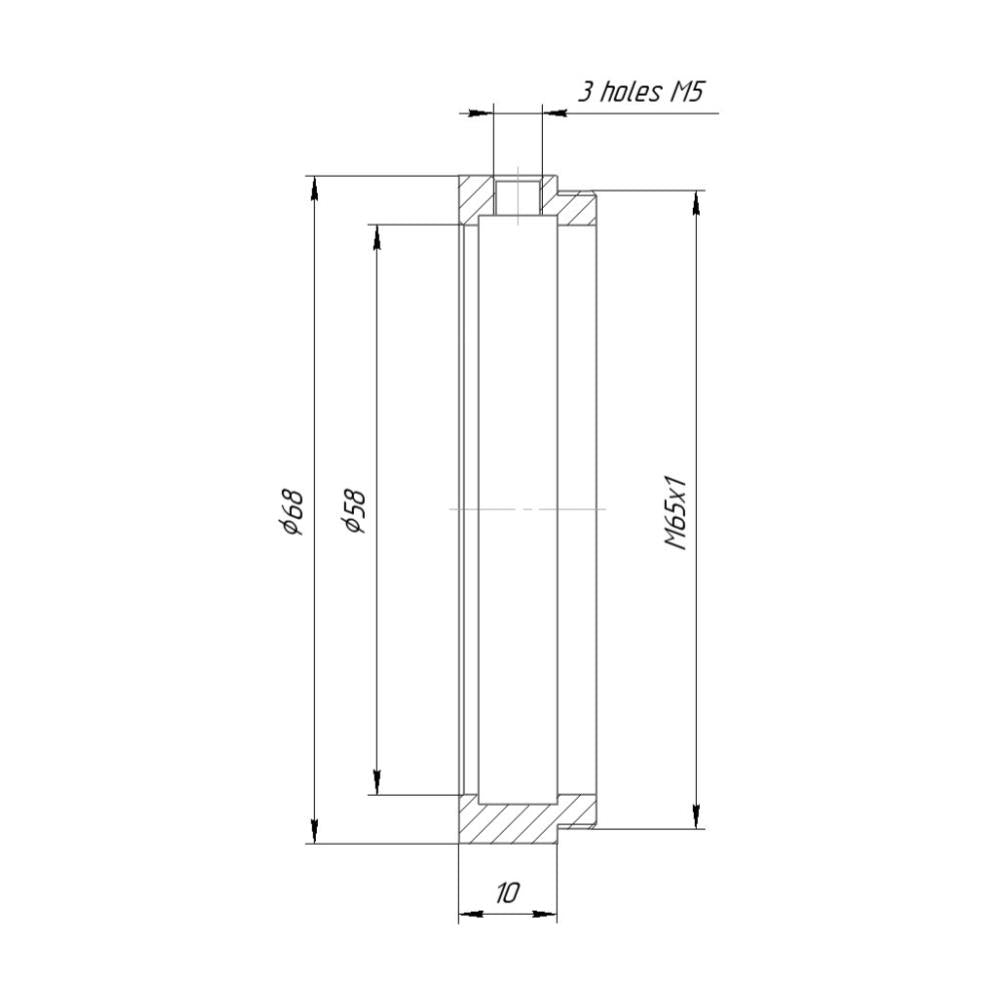 58mm clamp to M65x1 male thread adapter for helicoids