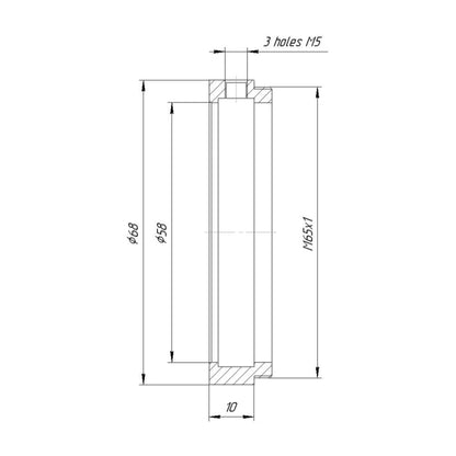 58mm clamp to M65x1 male thread adapter for helicoids