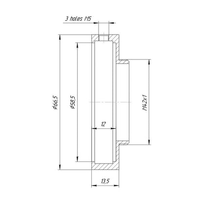 58.5mm clamp to M42x1 male thread adapter for Varo 90mm lens