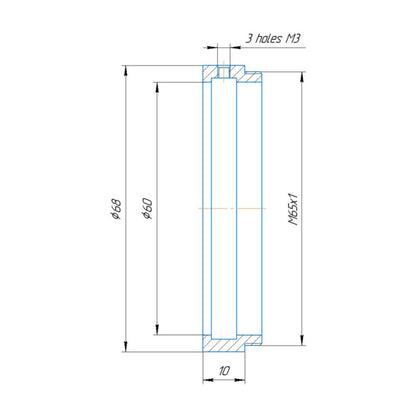 60mm clamp to M65x1 male thread adapter for helicoids