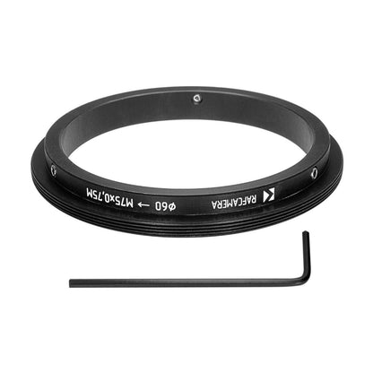 60mm clamp to M75x0.75 male thread adapter for HCDNA, FVD-16A