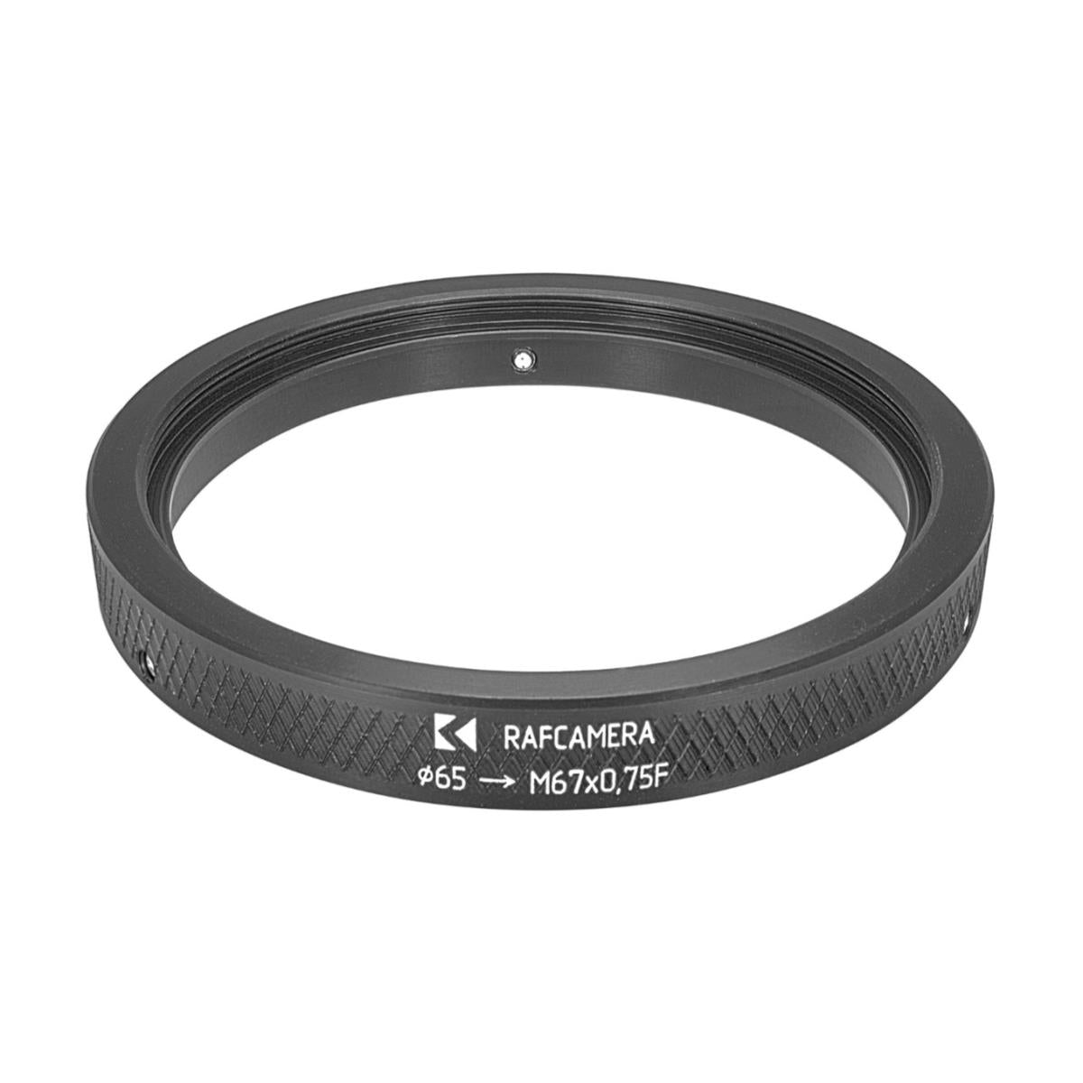 65mm clamp to M67x0.75 female thread adapter