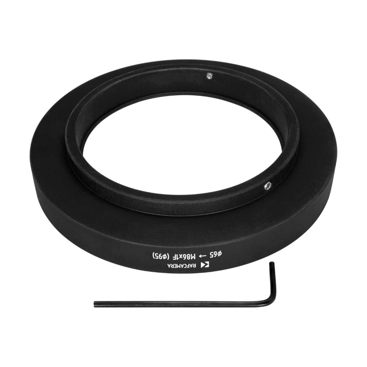 65mm clamp to M86x1 female thread adapter with 95mm outer diameter for OKC3-22-1