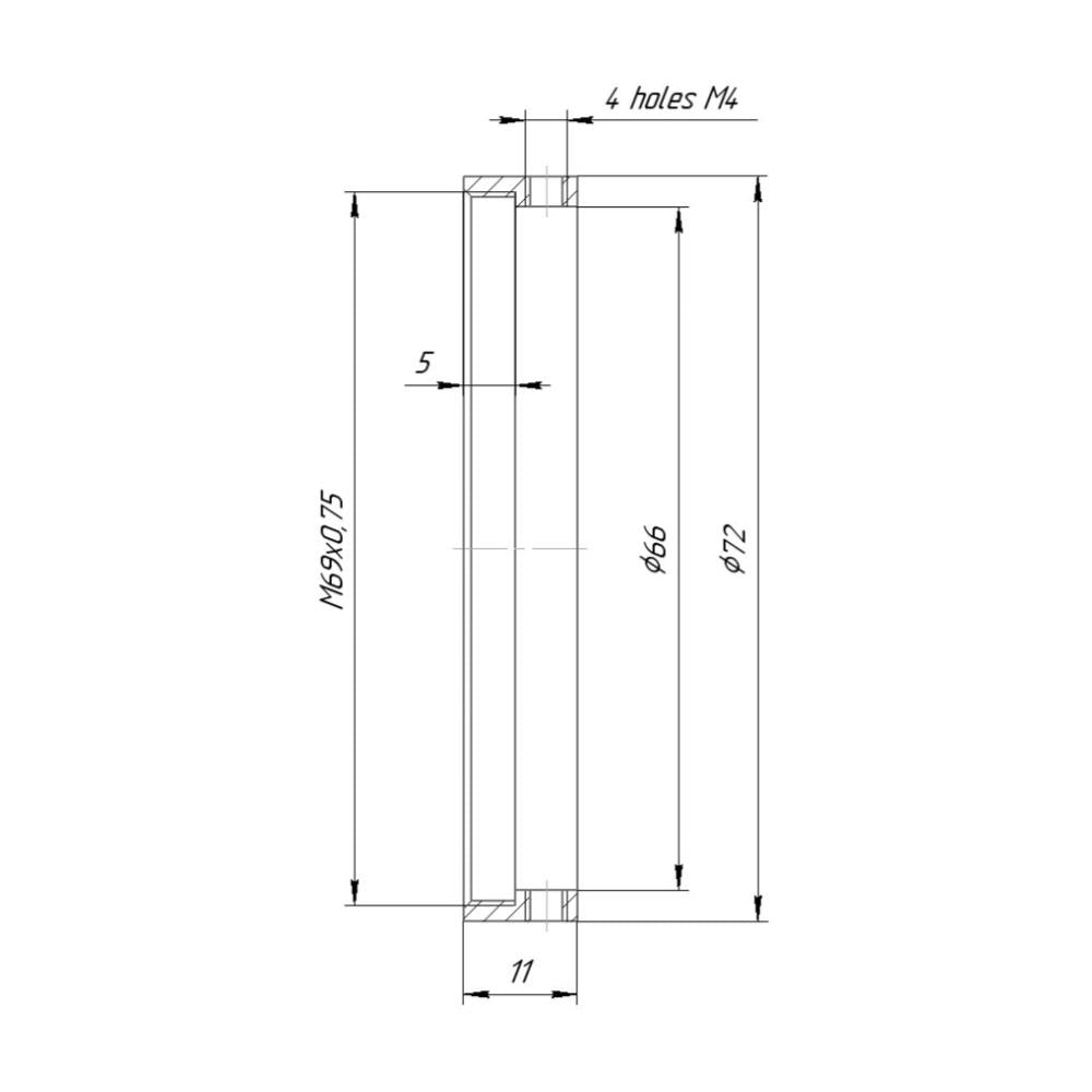 66mm clamp to M69x0.75 male thread adapter for Isco/VVD