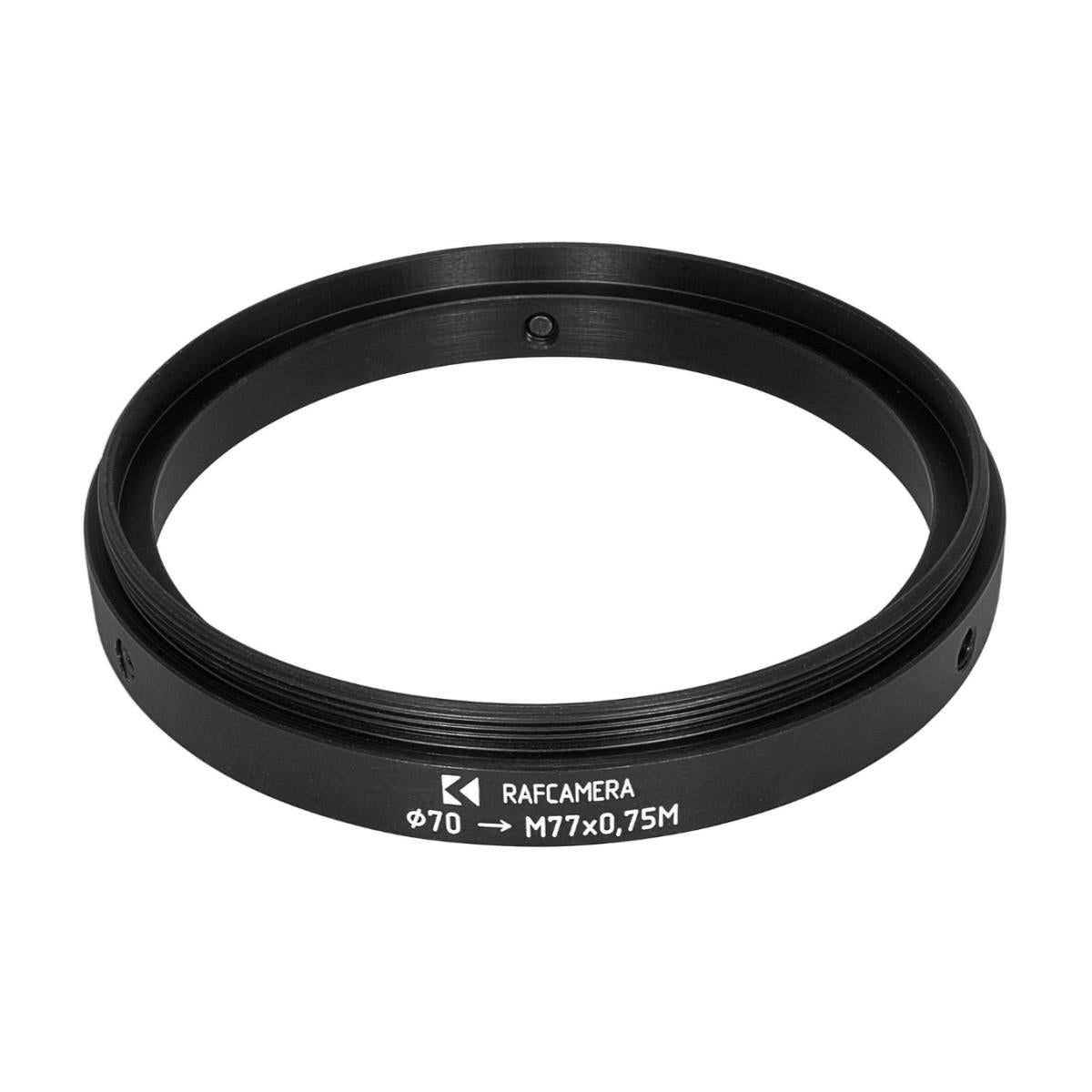 70mm clamp to M77x0.75 male thread adapter (Rectilux HCDNA on Kowa 16-H)