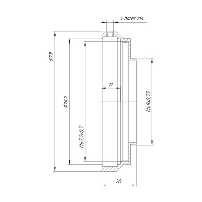 71mm clamp to M49x0.75 male thread adapter for Sankor 5E